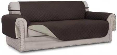 Easy-Going Reversible Couch Cover Soft Mat Sofa Size, Chocolate/Beige | Stain and Tear Resistant Suitable for 3 Cushion Couch Washable Water Resistant Non-slip Furniture Protector Cover for dogs
