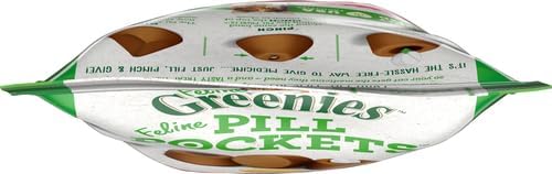 Greenies Feline Pill Pockets for Cats Natural Soft Cat Treats, Salmon Flavor, 1.6 oz. Pouch (45 Treats) (Pack of 2)