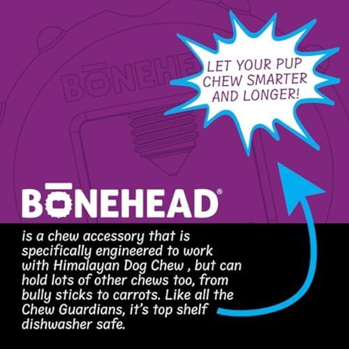 Himalayan Dog Chew Bonehead Large Dog Chew Holder, Secures Chews for Dogs, Chew Smarter and Longer, Stimulate Your Dog, Holds Yak Chews with Screw-in Fastener, 1 Dog Toy