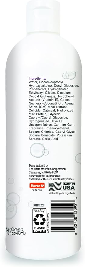 True Coat Short & Smooth Coat Dog Shampoo, 5 in 1 Soothes & Shines with Oat Milk, Coconut Oil & Vitamin E, 16 oz