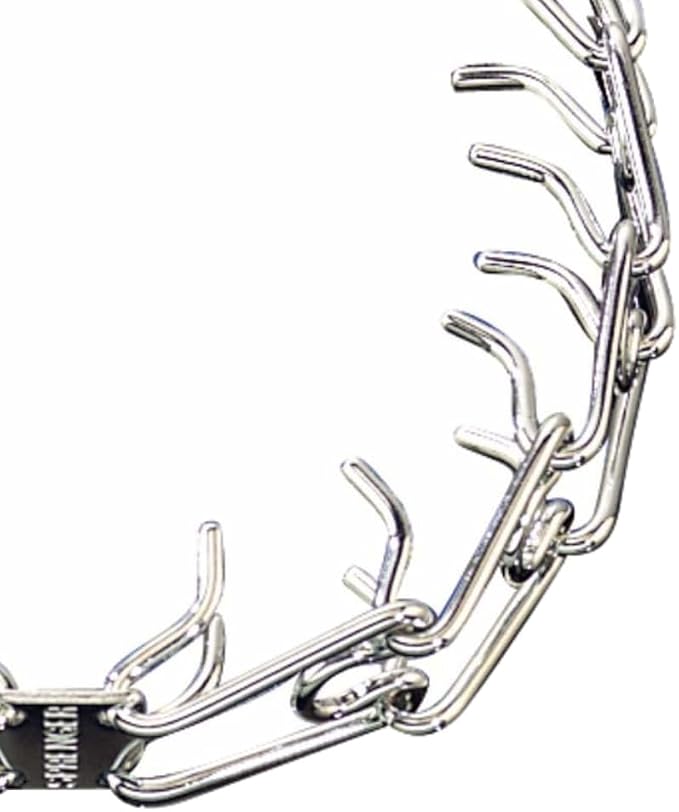 Herm Sprenger Chrome Plated Steel Training Prong Collar with Quick Release Snap for Dogs (25in (63cm) x 4mm) (Neck Size Up to 21 inches)
