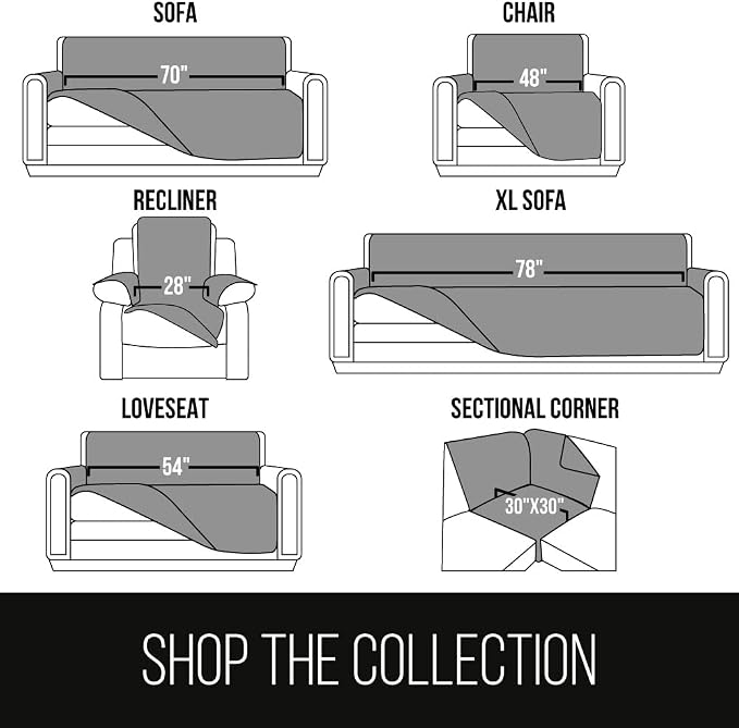 Sofa Shield® Couch Sectional Covers for Dogs, Reversible Furniture Protector with Strap, Stain and Tear Resistant Cushion Cover, 30x30 inch Seat, Machine Washable Slipcover Pets, Cats, Burgundy Tan