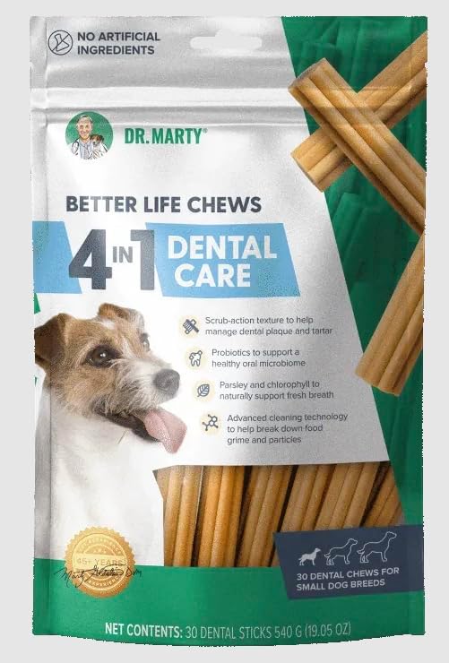Dr. Marty Better Life Chews Dental Care 19.05 oz (30 Sticks) - Dental Chews Small Dogs