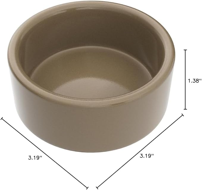 Kaytee Stoneware Ceramic Pet Hamster Bowl, Brown, 3-Inch (Pack of 2)