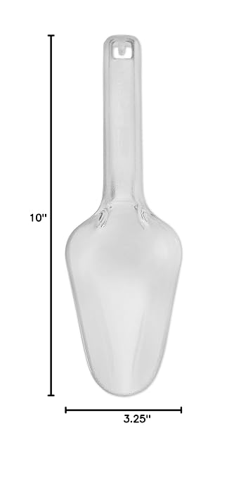 Rubbermaid Commercial Products Plastic Utility Ice Scooper, 6-ounce, Clear, Dishwasher Safe Kitchen Scoop for Weddings/Bar/Ice Bucket/Kitchen/Popcorn
