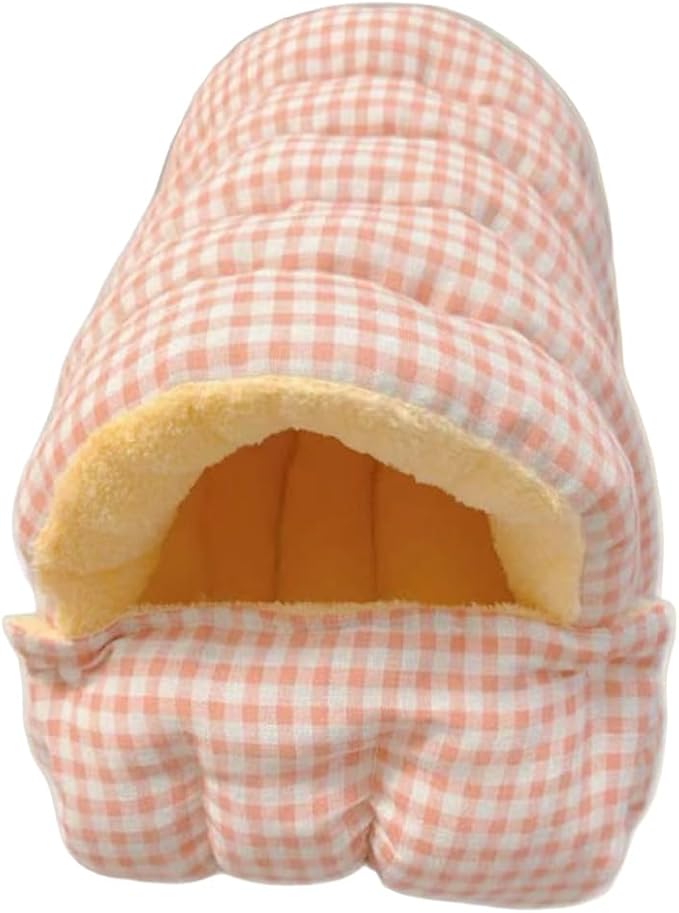 Peiiwdc Portable Enclosed Pet Bed Soft Hideaway with Cover Cave for Dog Cats Nest House Washable Stress Reducing Design Indoor Pet Bed