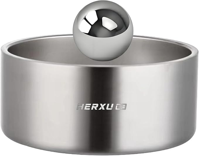 SUS304 Stainless Steel Dog Food Slow Feeder Ball - 3in - Slows Fast Eating, Prevents Choking, Bloating & Obesity - Fun Feeding for All Dogs - Durable, Smooth & High Adaptability (Medium 3Inch)
