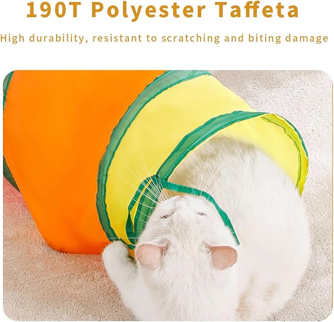 SUSWIM Cat Tunnel,Pet Cat Tunnels for Indoor Cats Large,Collapsible Cat Tunnel Maze Toy Shape S,Rainbow Colors.