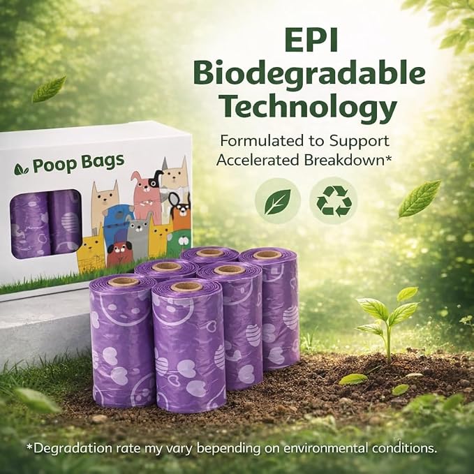 BPI Certified Compostable Dog Poop Bags 120 Count, Extra Thick Leak-Proof Pet Waste Bags, ASTM D6400 Biodegradable, 9 x 13 Inches for Small & Large Dogs