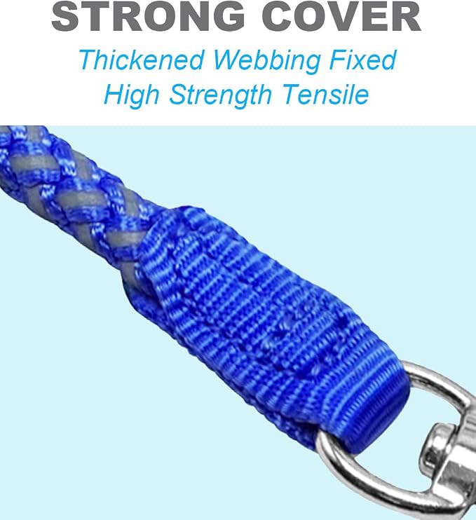 2/3/4/6/10 Foot Reflective Dog Leash Heavy Duty Strong Nylon Rope Braided for Large Medium Small Dogs Walking Training Leads (Blue, 6ft * 1/2")