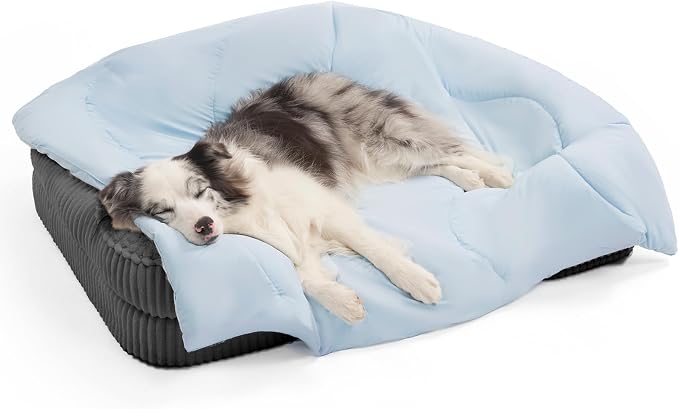 EHEYCIGA Premium Cooling Blankets for Dogs - Q-MAX>0.53, Dog Cooling Blanket Summer, Soft Dog Cooling Mat for Hot Weather, Washable Cat Pet Cooling Blanket, Blue, 40x50