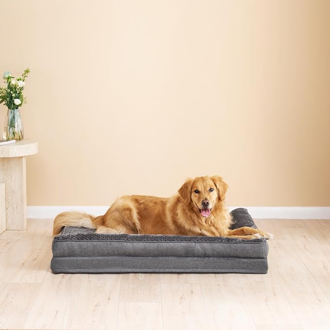 EHEYCIGA Extra Large Dog Bed Othorpedic, Memory Foam XL Dog Bed with Washable Removable Cover, Waterproof Pet Sofa Couch XLarge Size Dogs with Nonskid Bottom, 44x32x6.5, Dark Grey