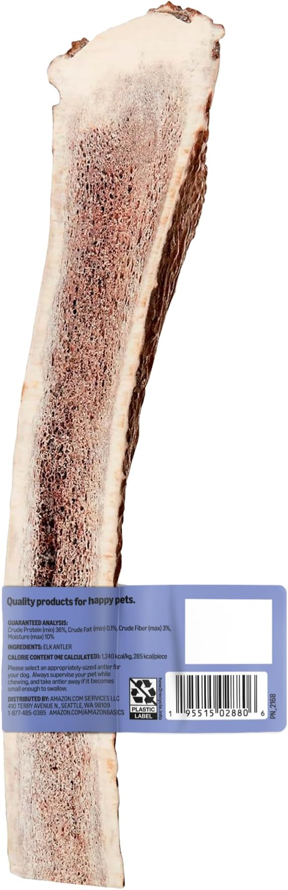 Amazon Basics Split Elk Antler, Naturally Shed, Long Lasting for Aggressive Chewers, X-Large (Best for Dogs Over 45 lbs) (Pack of 4) (Previously Wag)