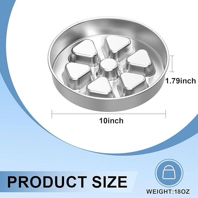 Kactoily Stainless Steel Slow Feeder Dog Bowl, 2.5-3 Cup Heavy Duty 304 Food-Grade Metal Maze Bowl, Non-Slip Base Slow Eating Feed Dish for Medium & Large Dogs