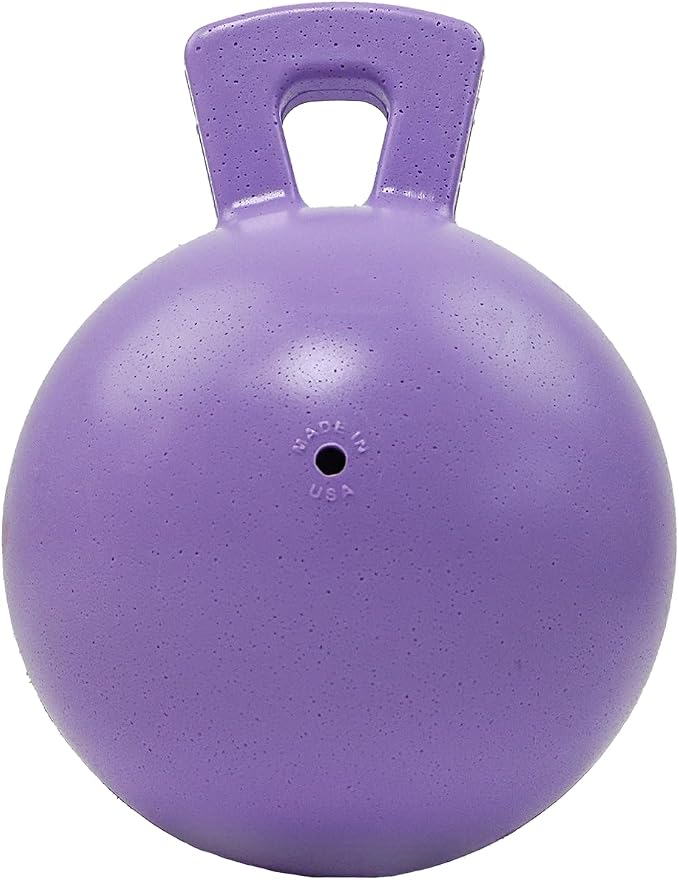 Jolly Pets Tug-n-Toss Heavy Duty Dog Toy Ball with Handle, 8 Inches/Large, Light Purple