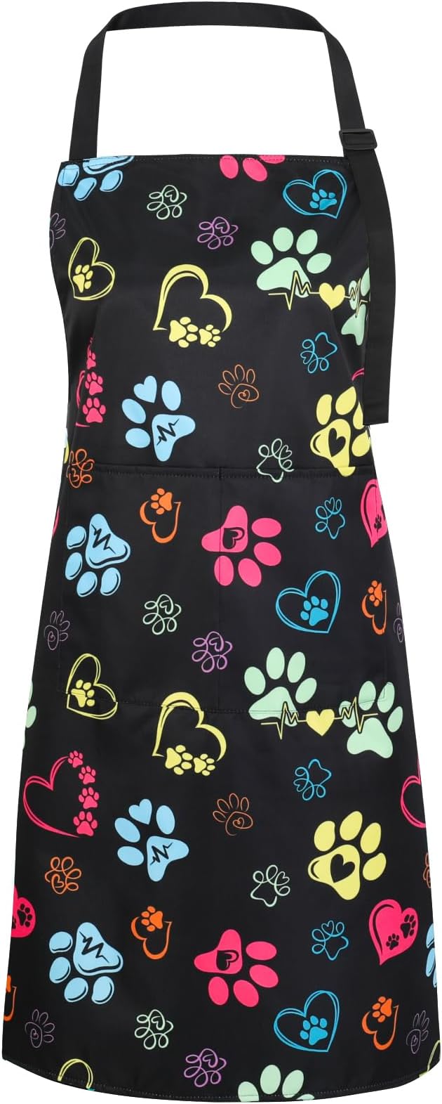 Dog Grooming Waterproof Apron with 2 Pockets, Cute Animals Puppy Dog Pets Apron