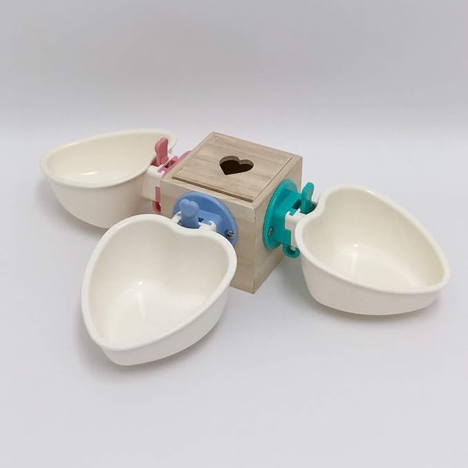 Choco Nose Patented Removable Heart Shaped Food Bowl for Dogs/Puppies/Rabbits/Cats/Guinea Pigs/Chinchillas/Birds -Water Dish for Small Pets or Animals - for Wire Cages or Crates 8 oz, Blue (C607)