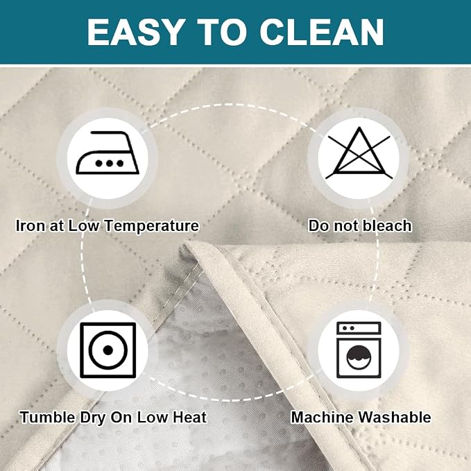 Turquoize 100% Waterproof Futon Cover Futon Slipcover Washable Armless Sofa Bed Slipcover Protector Seat Width Up to 70" with Adjustable Elastic Strap Anti-Slip for Dogs, Ivory