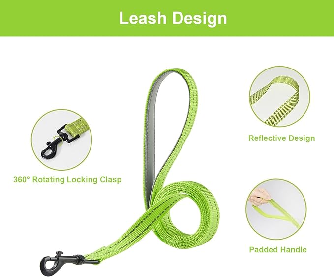 Hipubby Dog Harness and Leash Set, No Pull Soft Mesh Puppy Harness for Small Medium Dogs, Cats - Step in Reflective Breathable Lightweight Vest Harness for Walking, Training - Bright Green, S
