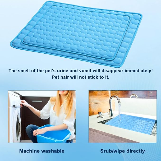 Dog Cooling Mat 2026 Upgraded Arc-Chill Cooling Dog Bed Mat, Washable Pet Cooling Pad (Q-Max>0.4) Cooling Mat for Dogs & Cats Indoor & Outdoor Car Seats (Blue, 59x39 in)