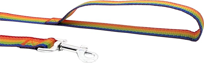 Nylon Training Dog Leash for Small Medium Large Dogs, 15ft 20ft 30ft 50ft Long Leash Dog/Puppy Lead for Obedience Recall Training, Camping (50ft, Rainbow)