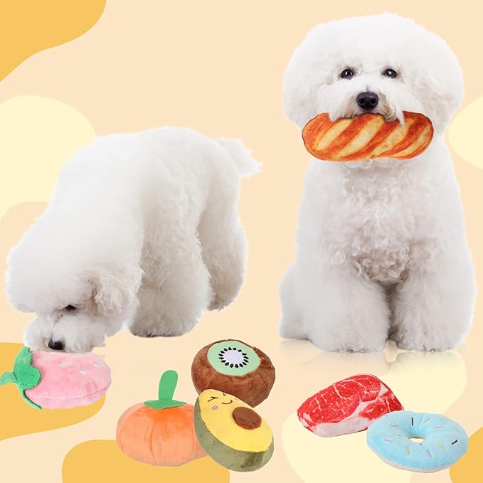 Hungdao 80 Pcs Dog Squeaky Toys Bulk for Small Dog Cute Plush Stuffed Puppy Chew Teething Toys Pet Bundle Easter Gift for Chewing Cleaning & Interactive Play(Cute Style)