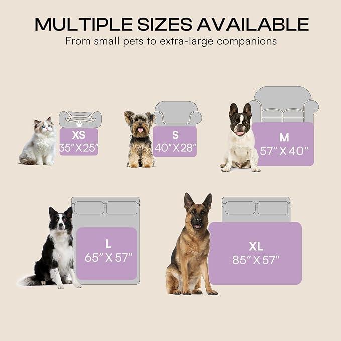 Luciphia Waterproof Blanket for Dog Washable Reversible Sherpa Fleece Throw Blanket for Bed Couch Soft Liquid Pee Proof Furniture Cover Protector for Small Medium Large Pet Cat Purple 40" x 28"