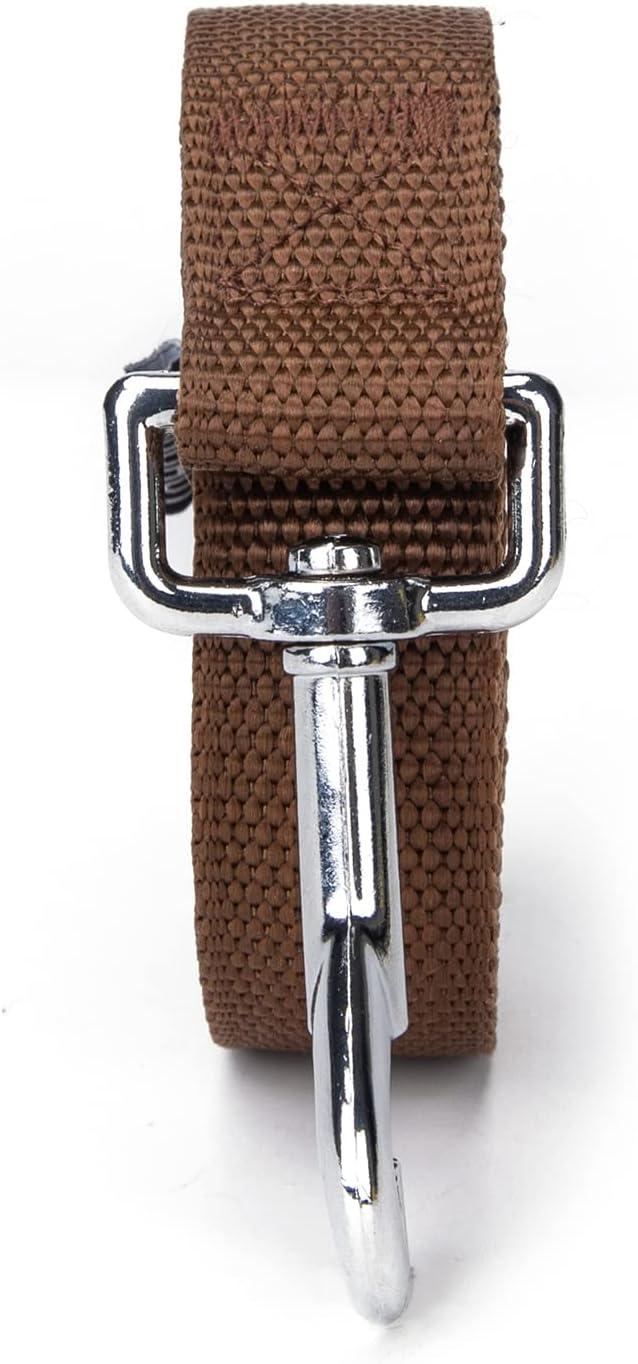 Strong Durable Nylon Dog Training Leash, 1 Inch Wide Traction Rope, 6 ft 10ft 15ft Long, for Small and Medium Dog (Brown, 6 Feet)