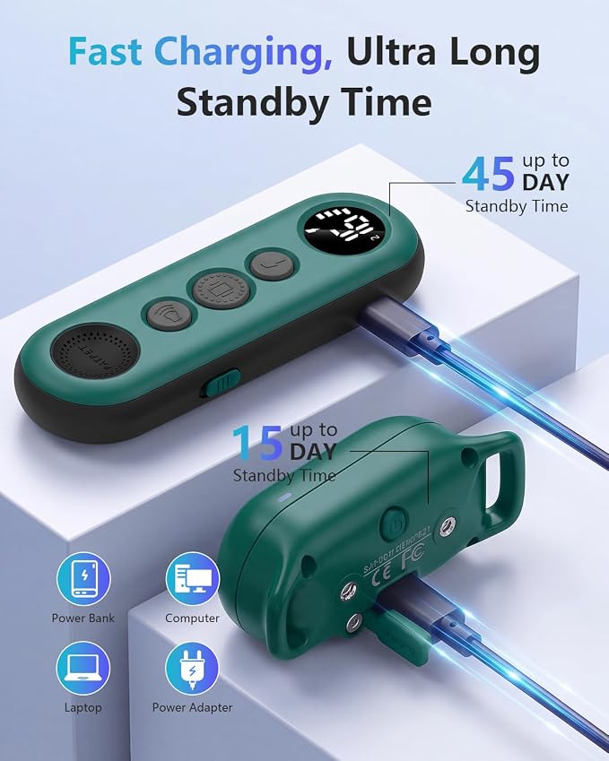 PATPET Shock Collar for Dogs - 4000FT Dog Training Collar with Remote, IPX7 Waterproof 4 Modes (Beep/Vibration/Shock/Safe) Dog Shock Collar, Rechargeable E-Collar for Small Medium Large Dogs (Green)