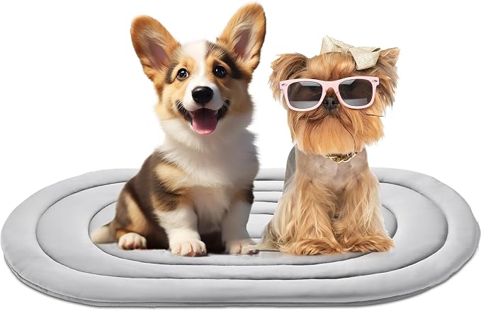 Papettly Pet Dog Cooling Mat 35“x19” Reversible Cooling Pad for Dogs and Cats, Comfort Ice Silk Cotton Summer Dog Bed Outdoor Indoor Washable, Ideal for Kennel Sofa Floor Car Seats