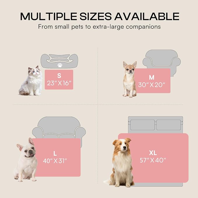 Luciphia Soft 300GSM Fleece Pet Blanket for Small Medium Large Dogs Washable 3D Textured Flannel Cat Puppy Decorative Furniture Protector Throw Durable Grey, M(30''x20'')