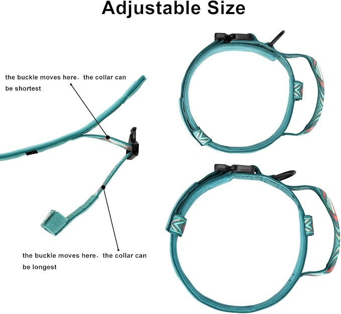 DAGANXI Tactical Dog Collar, Adjustable Military Training Nylon Dog Collar with Control Handle and Heavy Metal Buckle for Medium and Large Dogs, with Patches and Airtags Case (M, Green Arrow)