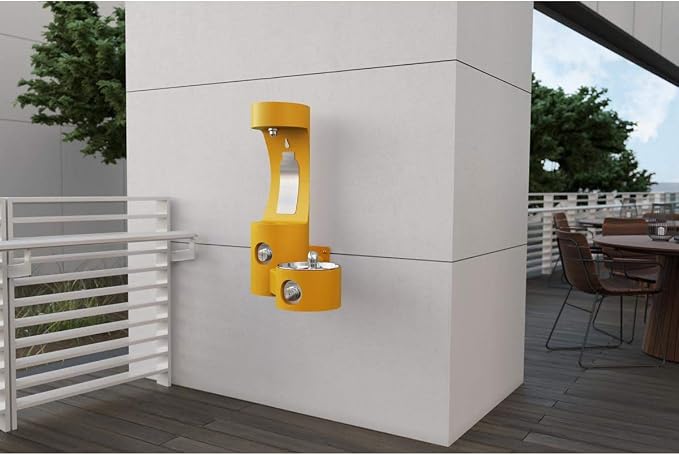 Elkay Outdoor Lk4408 Wall Mount Fountain & Bottle Filler Gray