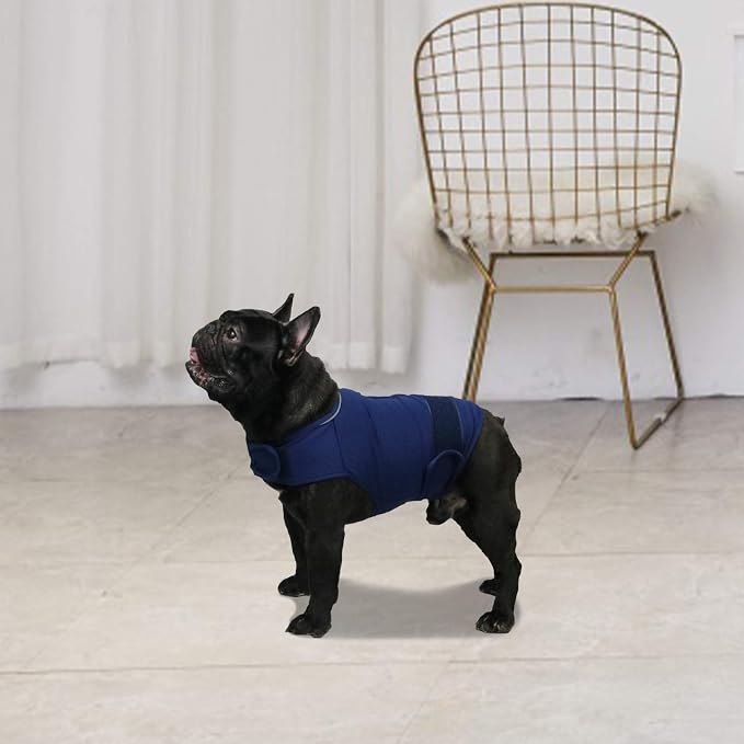 Comfort Dog Anxiety Relief Coat, Dog Anxiety Calming Vest Wrap for Thunderstorm,Travel,4th of July Fireworks,Vet Visits,Separation Anxiety Relief for Dogs (M,Navy)