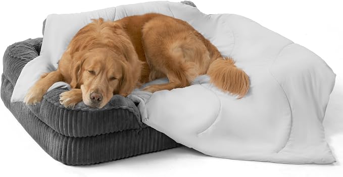 EHEYCIGA Premium Cooling Blankets for Dogs - Q-MAX>0.53, Dog Cooling Blanket for Large Dogs Summer, Soft Dog Cooling Mat for Hot Weather, Washable Cat Pet Cooling Blanket, Light Grey, 50x60