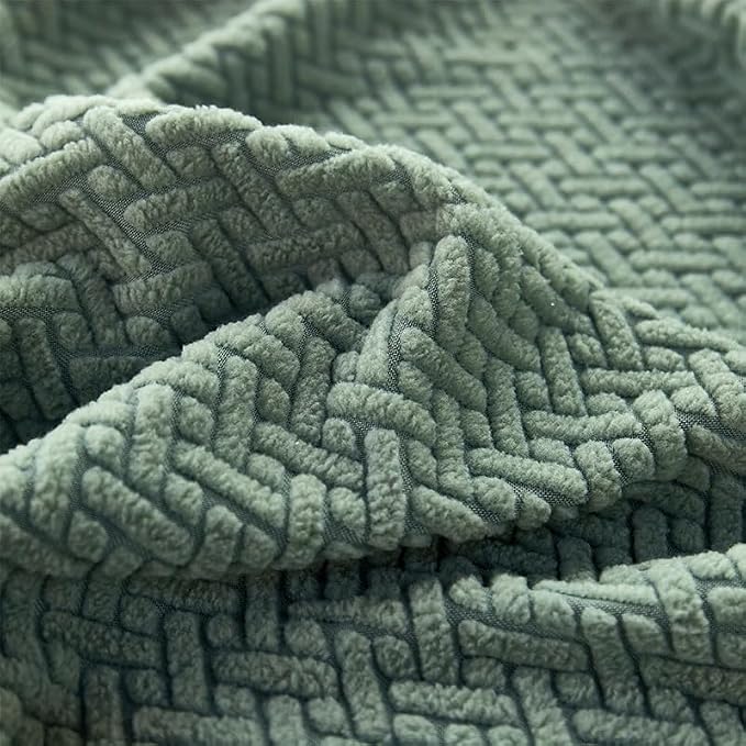Couch Covers for 2 Cushion Sofa Pet Friendly Couch Cushion Covers Universal Sofa Covers Washable Stretch Slipcovers for Sectional Sofa (Texture Green,Large Double Seat Cover)