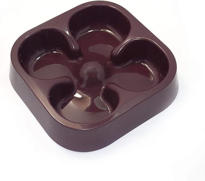 Healthy Slow Feeding Dog Bowl for French Bulldog -Slow Feeder Dog Bowl No Chocking Dog Cat Food Water Bowl with Four-Leaf Clover Pattern (Coffee)