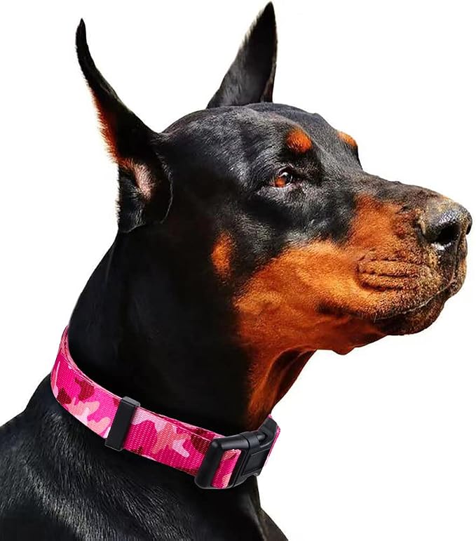 Dog Collar Special Design Personalized Soft Collars Pink Camo Large