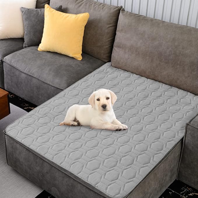 Tcksstex Waterproof and Non-Slip Dog Bed Cover and Pet Blanket Sofa Pet Bed Mat ,car Incontinence Mattress Protectors Furniture Couch Cover for Most Cats Dogs, Pets(82x102-Light Grey)