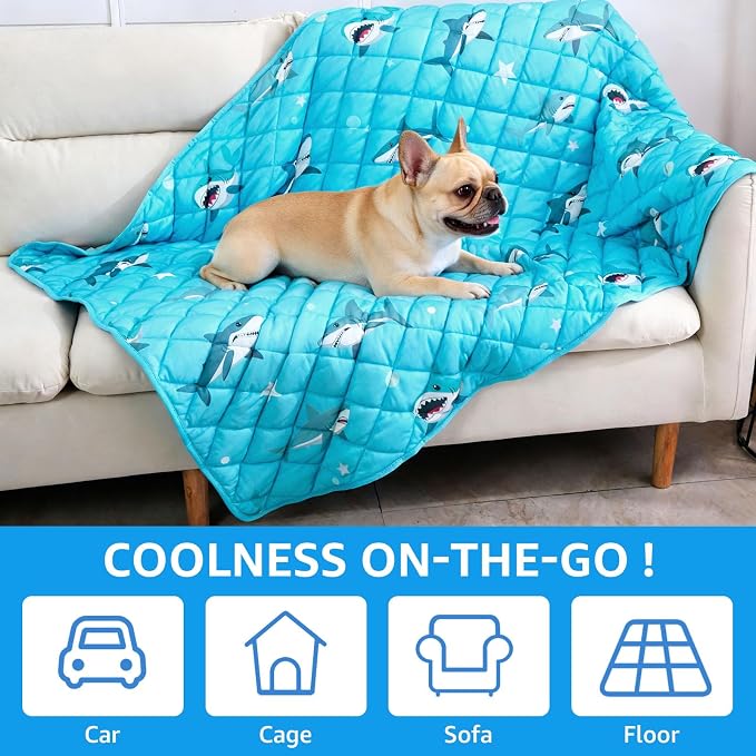 SCENEREAL Dog Cooling Mat for Small Meduim Breeds Dogs, 28"x40" Reversible Self- Cooling Mat for Summer Heat, Ice Cool Soft Pet Throw Blanket Use in Couch, Car, Seat, Bed- Machine Washable