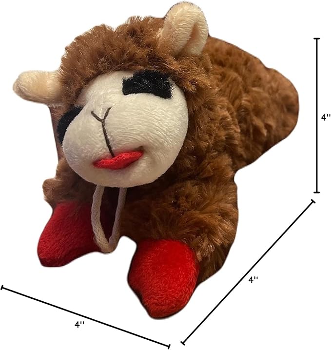 Multipet Lamb Chop Brown | 6 Inch Lamb Chop Dog Toy | Small Dog Toy Lamb Chop Squeaker Toy | Brown 6" | Officially Licensed