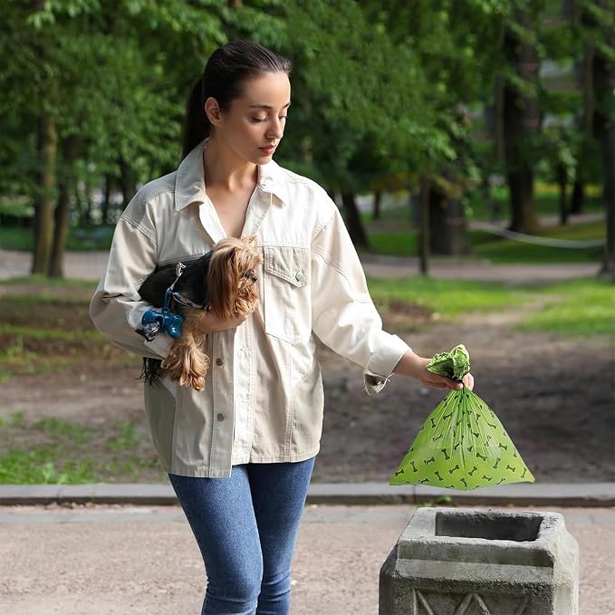 HZDHCLH Poop Bags for Dogs Leak Proof Extra Thick Dog Poop Bags, Green Bones 18 Rolls 9" x 13" Lavender Scented Pet Waste Bag, 270 Count