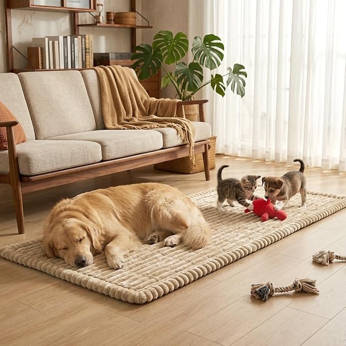 Fixwal Waterproof Dog Couch Cover, Washable Non-Slip Pet Couch Covers for Sofa, Leak-Proof Sofa Protector for Dogs, Pet Friendly Thick Soft Fuzzy Furniture Cover (Coffee, 27.6" x 70.9")