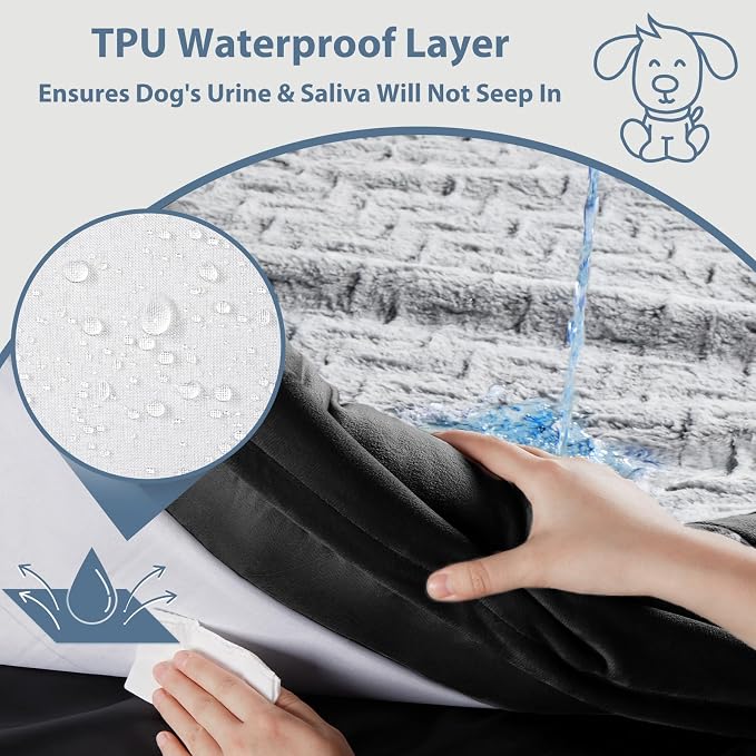 WNPETHOME XXL Extra Large Dog Bed, Washable Dog Couch with Removable Waterproof Cover, Orthopedic Large Pet Sofa Bed with Bolster Sides for Sleeping