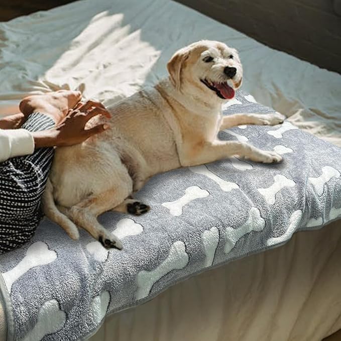 Dog Blankets for Medium Large Dogs, 3 Pack Dog Blanket Washable 30" x 20", Gifts Puppy Essentials, Fuzzy Soft Pet Mat Throw Cover for Kennel Crate Bed, Cat Blanket, Blankets for Dogs, Pet Blanket