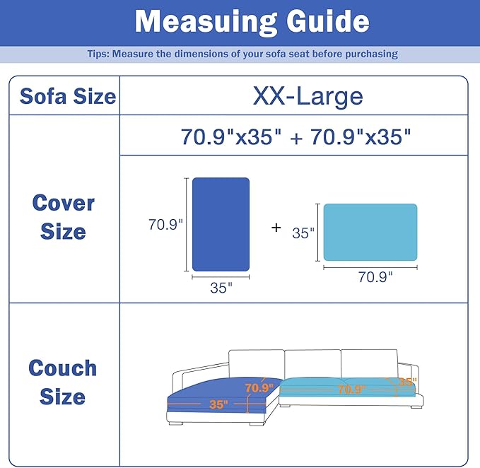 MYSKY HOME 100% Waterproof Couch Cover for Sectional Sofa, Couch Covers for Dogs Washable, Non Slip 2 Pieces Sofa Slipcover, L Shape Sofa Cover Furniture Protector for Pet, Oat, 35"x70.9"+35"x70.9"