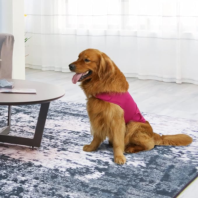 Comfort Dog Anxiety Relief Coat, Dog Anxiety Calming Vest Wrap for Thunderstorm,Travel,4th of July Fireworks,Vet Visits,Separation Anxiety Relief for Dogs (L,Rose)