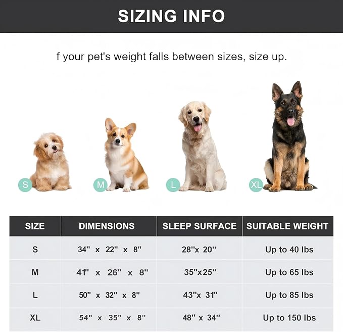 Cooling Elevated Dog Bed for Extra Large Dogs with Non-Slip Floor Protectors & Breathable Mesh, XL Raised Indoor & Outdoor Dog Cot Hammock, 54" L x 35" W x 8" Th, X-Large, Grey