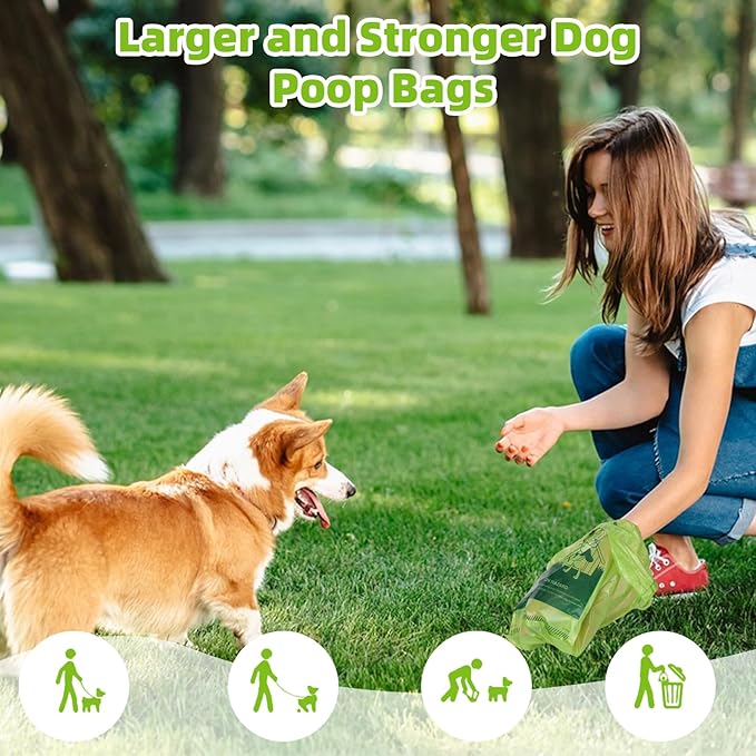 Poop Bags for Dogs, 500 Count Dog Poop Bags with Handles, Extra Thick Strong Leak Proof Doggie Waste Bag for Waste Refuse Cleanup, Outdoor Puppy Walking and Cats Litter