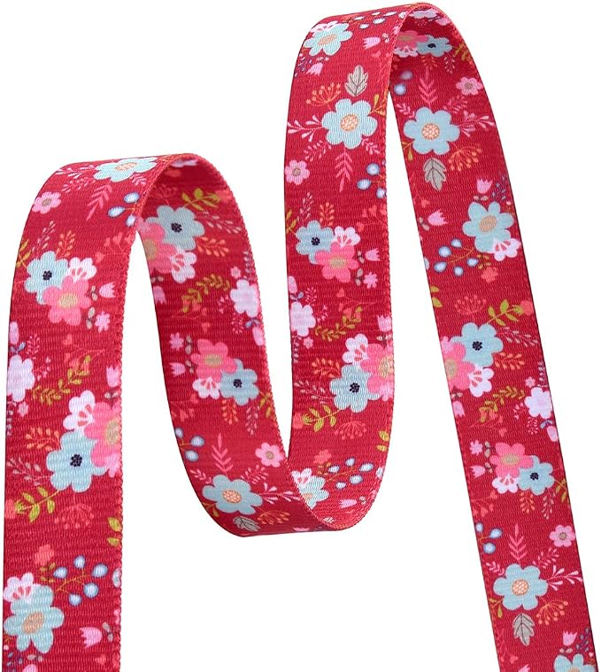 Mihqy Dog Collar with Bohemia Floral Tribal Geometric Patterns - Soft Ethnic Style Collar Adjustable for Small Medium Large Dogs(Red Flower,XS)